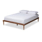 Iseline Modern and Contemporary Walnut Brown Finished Wood Queen Size Platform Bed Frame FredCo