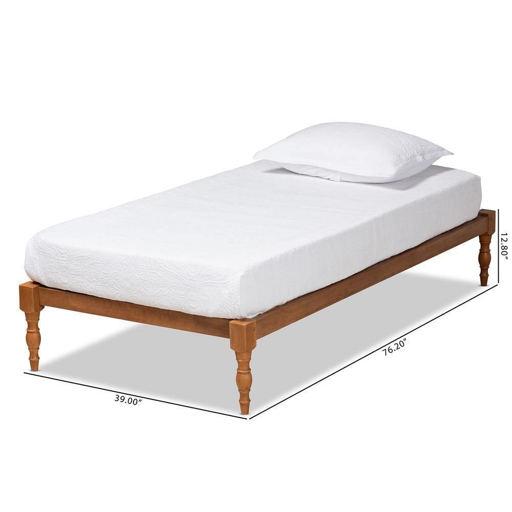 Iseline Modern and Contemporary Walnut Brown Finished Wood Twin Size Platform Bed Frame FredCo