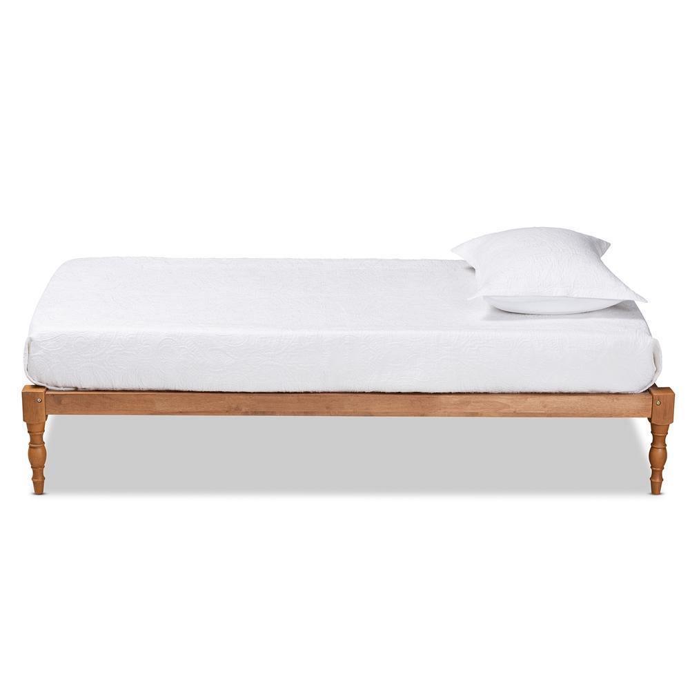 Iseline Modern and Contemporary Walnut Brown Finished Wood Twin Size Platform Bed Frame FredCo