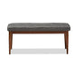 Itami Mid-Century Modern Dark Grey Fabric Upholstered Medium Oak Finished Wood Dining Bench FredCo