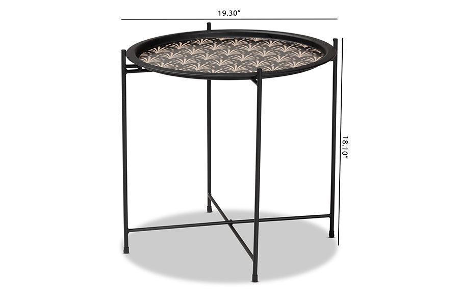 Ivana Modern and Contemporary Black Finished Metal Plant Stand FredCo