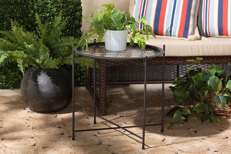 Ivana Modern and Contemporary Black Finished Metal Plant Stand FredCo