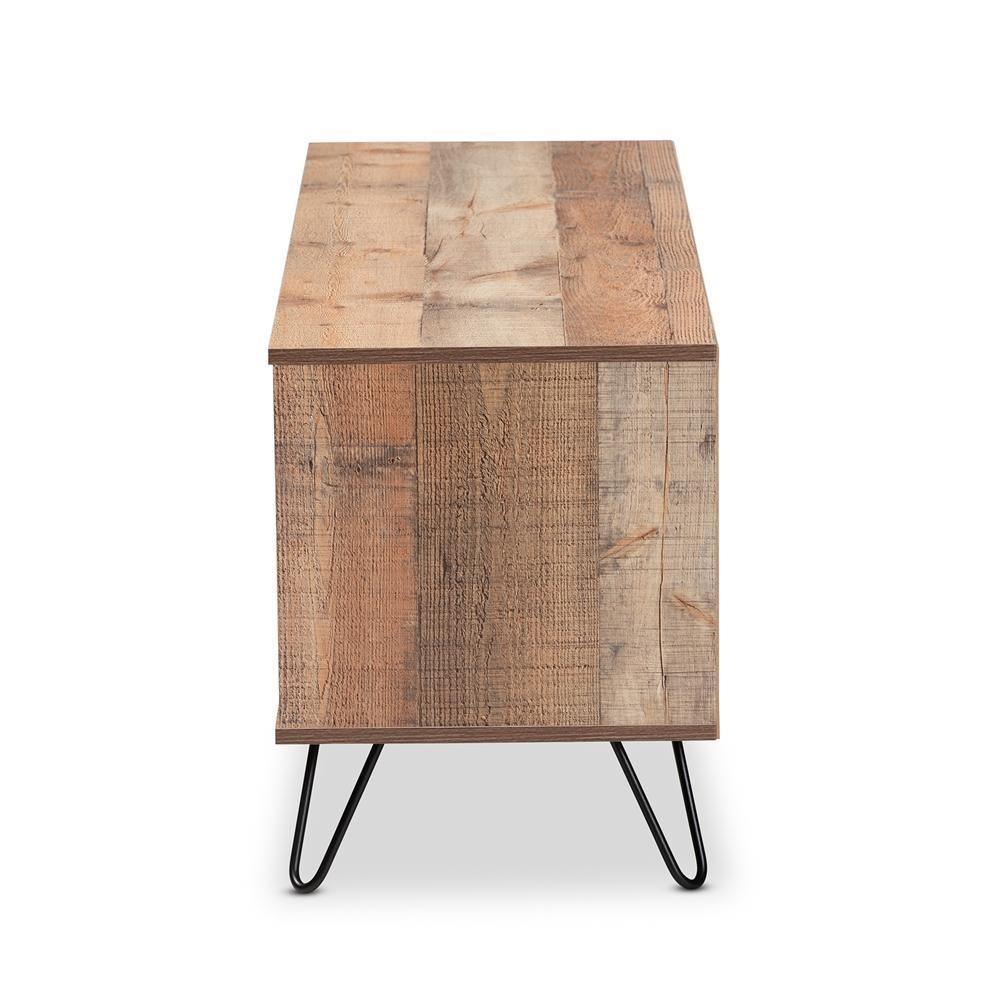 Iver Modern and Contemporary Rustic Oak Finished 1-Door Wood TV Stand FredCo