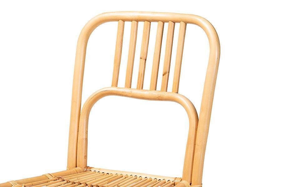 Ivora Modern Bohemian Natural Brown Rattan Counter Stool FredCo