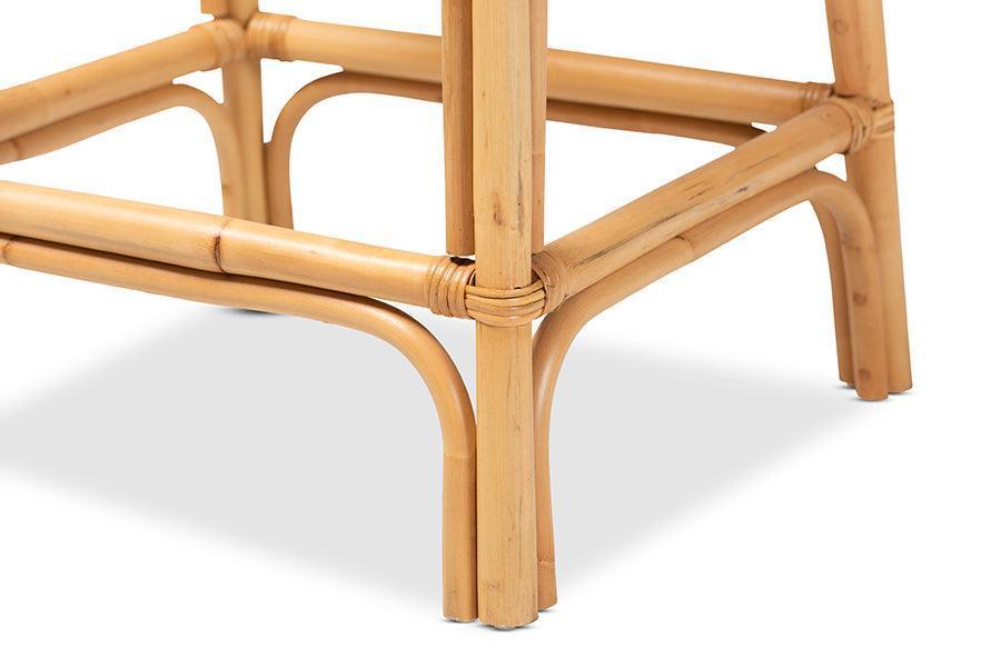 Ivora Modern Bohemian Natural Brown Rattan Counter Stool FredCo