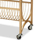 Jacek Modern and Contemporary Gold Finished Metal Wine Cart with Marble Tabletop FredCo