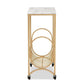 Jacek Modern and Contemporary Gold Finished Metal Wine Cart with Marble Tabletop FredCo
