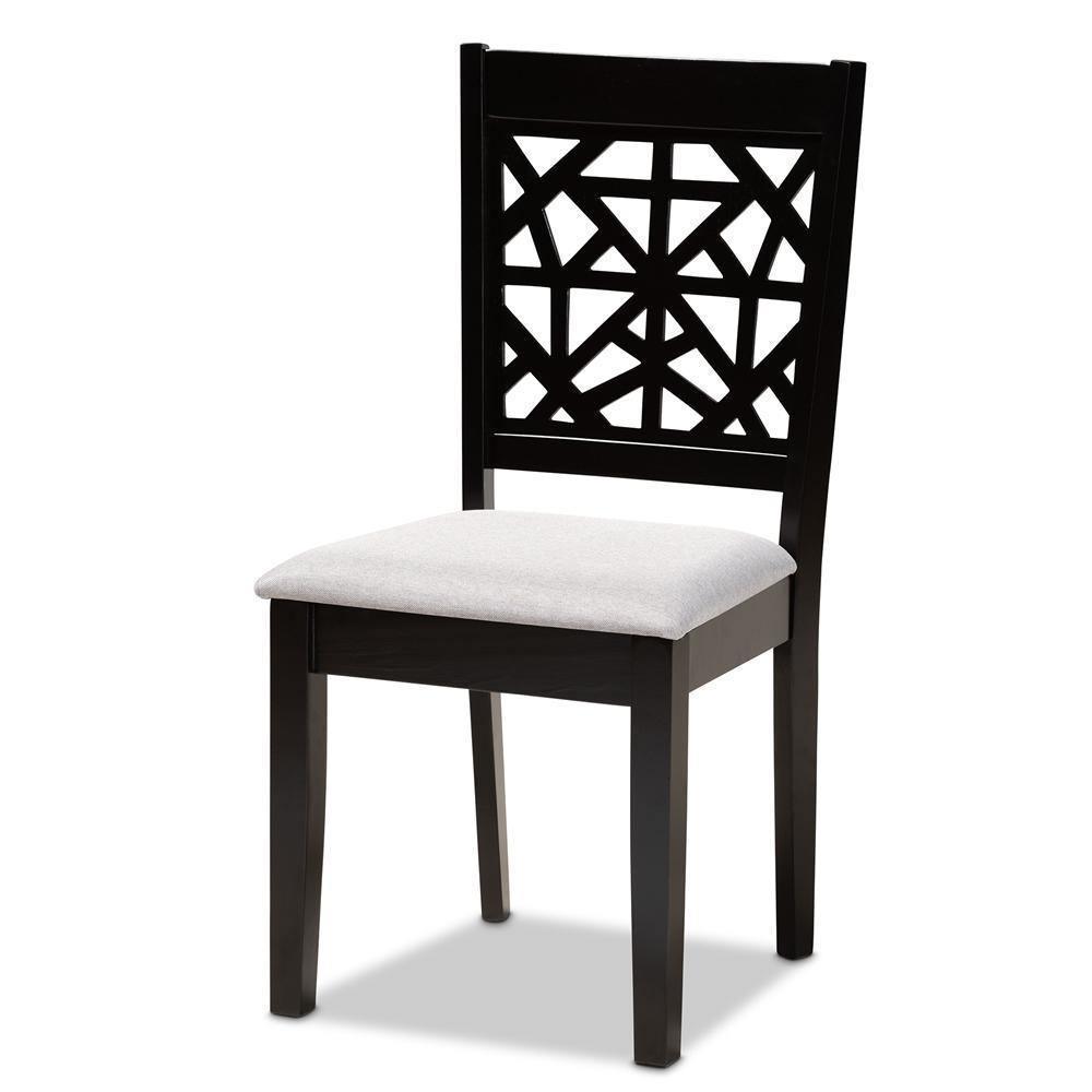 Jackson Modern and Contemporary Grey Fabric Upholstered and Espresso Brown Finished Wood 4-Piece Dining Chair Set FredCo