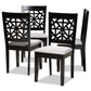 Jackson Modern and Contemporary Grey Fabric Upholstered and Espresso Brown Finished Wood 4-Piece Dining Chair Set FredCo