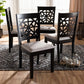Jackson Modern and Contemporary Grey Fabric Upholstered and Espresso Brown Finished Wood 4-Piece Dining Chair Set FredCo