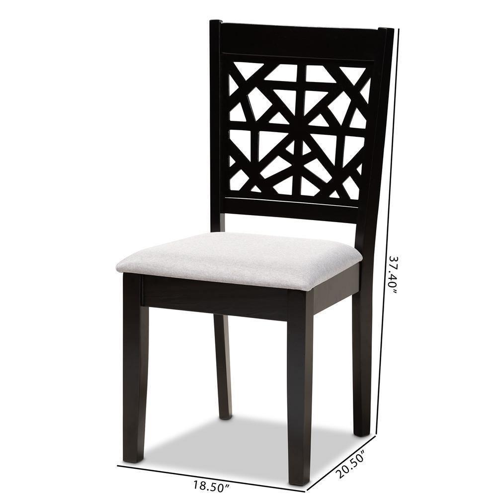 Jackson Modern and Contemporary Grey Fabric Upholstered and Espresso Brown Finished Wood 4-Piece Dining Chair Set FredCo