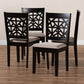 Jackson Modern and Contemporary Sand Fabric Upholstered and Espresso Brown Finished Wood 4-Piece Dining Chair Set FredCo