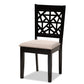 Jackson Modern and Contemporary Sand Fabric Upholstered and Espresso Brown Finished Wood 4-Piece Dining Chair Set FredCo