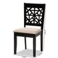 Jackson Modern and Contemporary Sand Fabric Upholstered and Espresso Brown Finished Wood 4-Piece Dining Chair Set FredCo