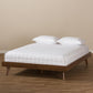 Jacob Mid-Century Modern Walnut Brown Finished Solid Wood Queen Size Bed Frame FredCo