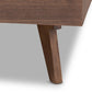 Jacob Mid-Century Modern Walnut Brown Finished Solid Wood Queen Size Bed Frame FredCo