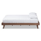 Jacob Mid-Century Modern Walnut Brown Finished Solid Wood Queen Size Bed Frame FredCo