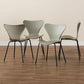 Jaden Modern and Contemporary Beige Plastic and Black Metal 4-Piece Dining Chair Set FredCo