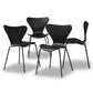 Jaden Modern and Contemporary Black Plastic and Black Metal 4-Piece Dining Chair Set FredCo