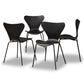 Jaden Modern and Contemporary Black Plastic and Black Metal 4-Piece Dining Chair Set FredCo