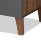 Jaeger Modern and Contemporary Two-Tone Walnut Brown and Dark Grey Finished Wood Storage Desk with Shelves FredCo