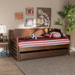 Jameson Modern and Transitional Walnut Brown Finished Expandable Twin Size to King Size Daybed with Storage Drawer FredCo