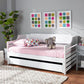 Jameson Modern and Transitional White Finished Expandable Twin Size to King Size Daybed with Storage Drawer FredCo