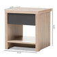 Jamie Modern and Contemporary Two-Tone Oak and Grey Wood 1-Drawer 1-Shelf Nightstand FredCo