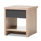 Jamie Modern and Contemporary Two-Tone Oak and Grey Wood 1-Drawer 1-Shelf Nightstand FredCo