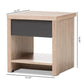 Jamie Modern and Contemporary Two-Tone Oak and Grey Wood 1-Drawer 1-Shelf Nightstand FredCo