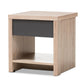 Jamie Modern and Contemporary Two-Tone Oak and Grey Wood 1-Drawer 1-Shelf Nightstand FredCo