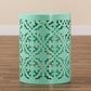 Jamila Modern and Contemporary Aqua Finished metal Outdoor Side Table FredCo