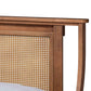 Jamila Modern Transitional Walnut Brown Finished Wood and Synthetic Rattan Queen Size Platform Bed FredCo