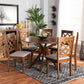 Jana Modern and Contemporary Grey Fabric Upholstered and Walnut Brown Finished Wood 7-Piece Dining Set FredCo