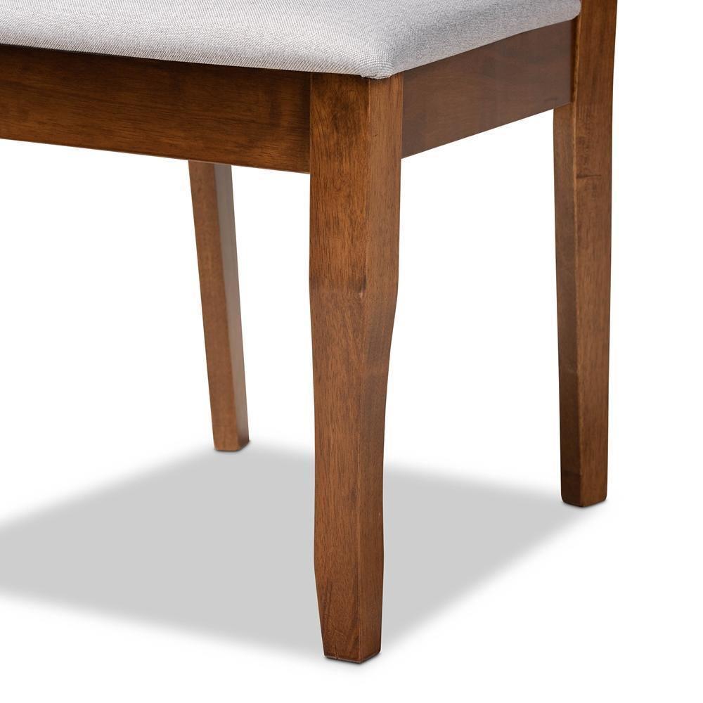 Jana Modern and Contemporary Grey Fabric Upholstered and Walnut Brown Finished Wood 7-Piece Dining Set FredCo