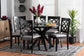 Jana Modern Grey Fabric and Espresso Brown Finished Wood 7-Piece Dining Set FredCo