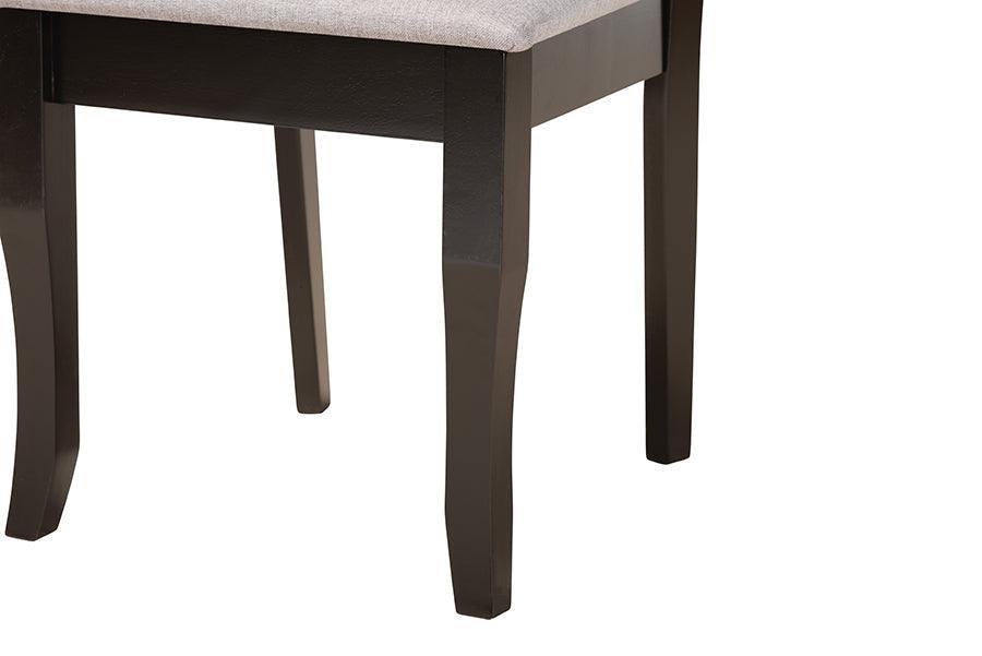 Jana Modern Grey Fabric and Espresso Brown Finished Wood 7-Piece Dining Set FredCo