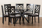 Jana Modern Grey Fabric and Espresso Brown Finished Wood 7-Piece Dining Set FredCo