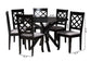 Jana Modern Grey Fabric and Espresso Brown Finished Wood 7-Piece Dining Set FredCo