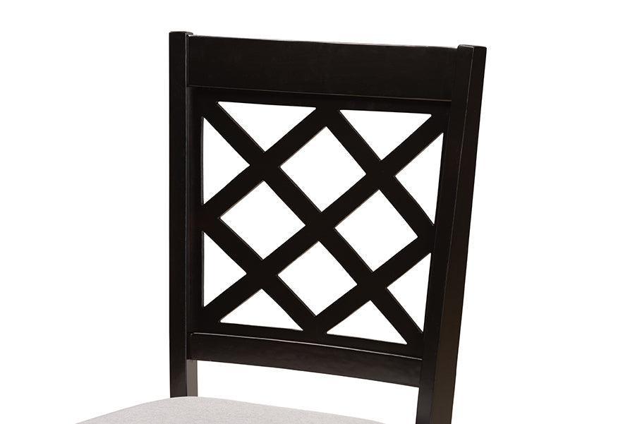 Jana Modern Grey Fabric and Espresso Brown Finished Wood 7-Piece Dining Set FredCo