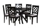 Jana Modern Grey Fabric and Espresso Brown Finished Wood 7-Piece Dining Set FredCo