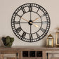 Janette Classic Contemporary Black and Gold Finished Metal Wall Clock FredCo