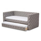 Janie Classic And Contemporary Grey Fabric Upholstered Daybed With Trundle FredCo