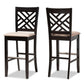 Jason Modern and Contemporary Sand Fabric Upholstered and Espresso Brown Finished Wood 2-Piece Bar Stool Set FredCo