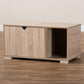 Jasper Modern and Contemporary Oak Finished 2-Door Wood Cat Litter Box Cover House FredCo