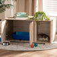 Jasper Modern and Contemporary Oak Finished 2-Door Wood Cat Litter Box Cover House FredCo