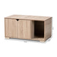 Jasper Modern and Contemporary Oak Finished 2-Door Wood Cat Litter Box Cover House FredCo