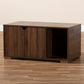 Jasper Modern and Contemporary Walnut Brown Finished 2-Door Wood Cat Litter Box Cover House FredCo