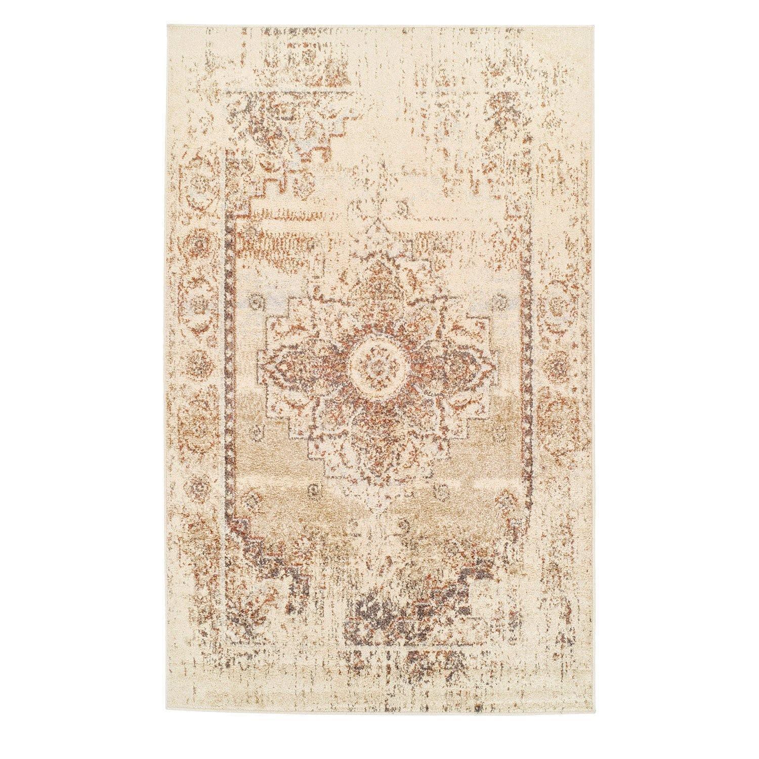 Jaxon Contemporary Medallion Distressed Rug FredCo