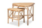 Jayden Modern Bohemian White Fabric Upholstered and Natural Brown Finished Rattan 5-Piece Living Room Set FredCo